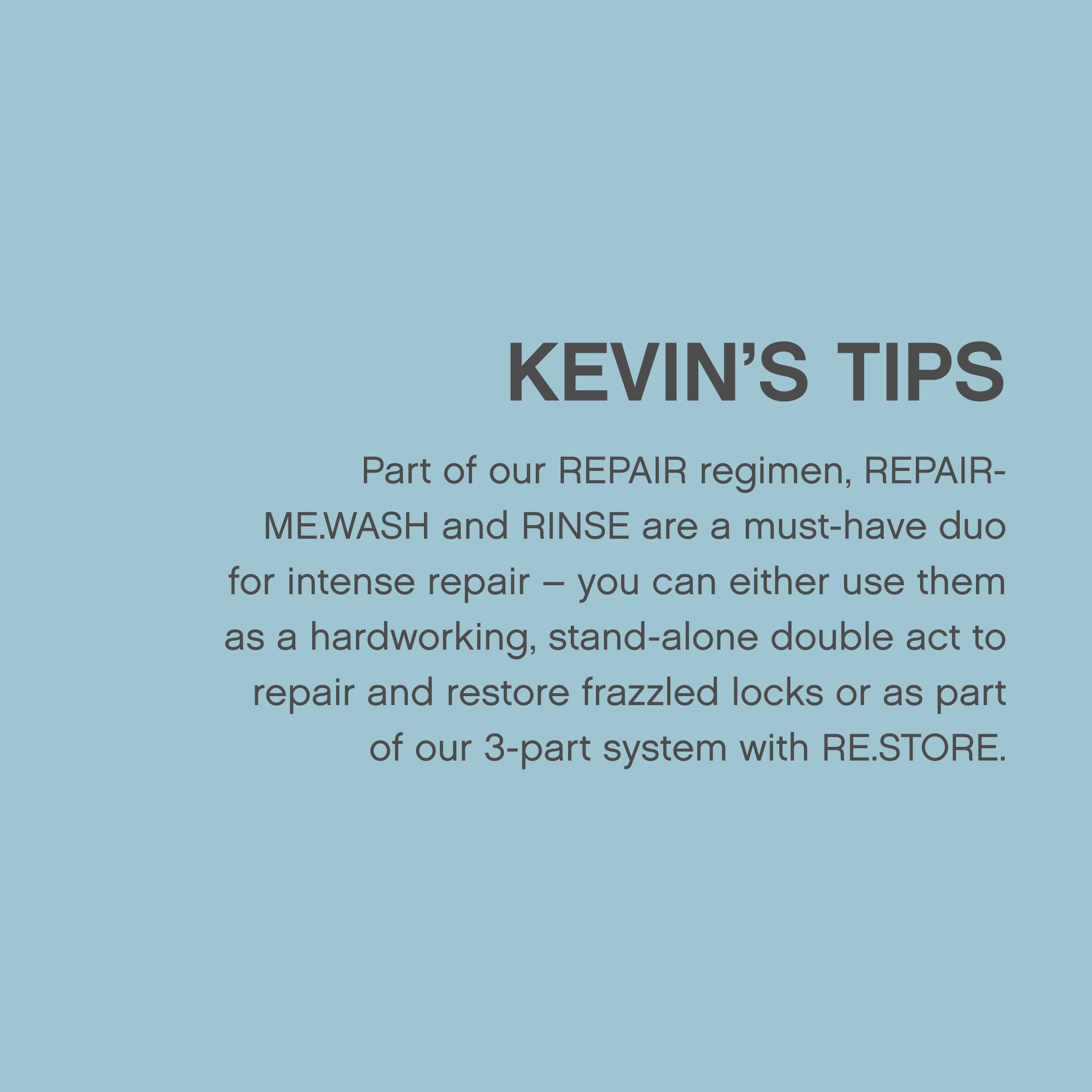KEVIN.MURPHY REPAIR-ME.RINSE packaging back shows sulphate-free claim.