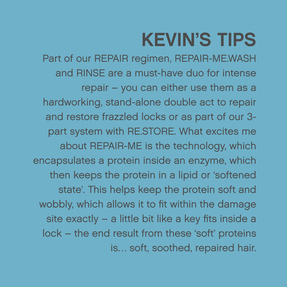 KEVIN.MURPHY REPAIR-ME.WASH bamboo extract close-up emphasizing natural conditioning.