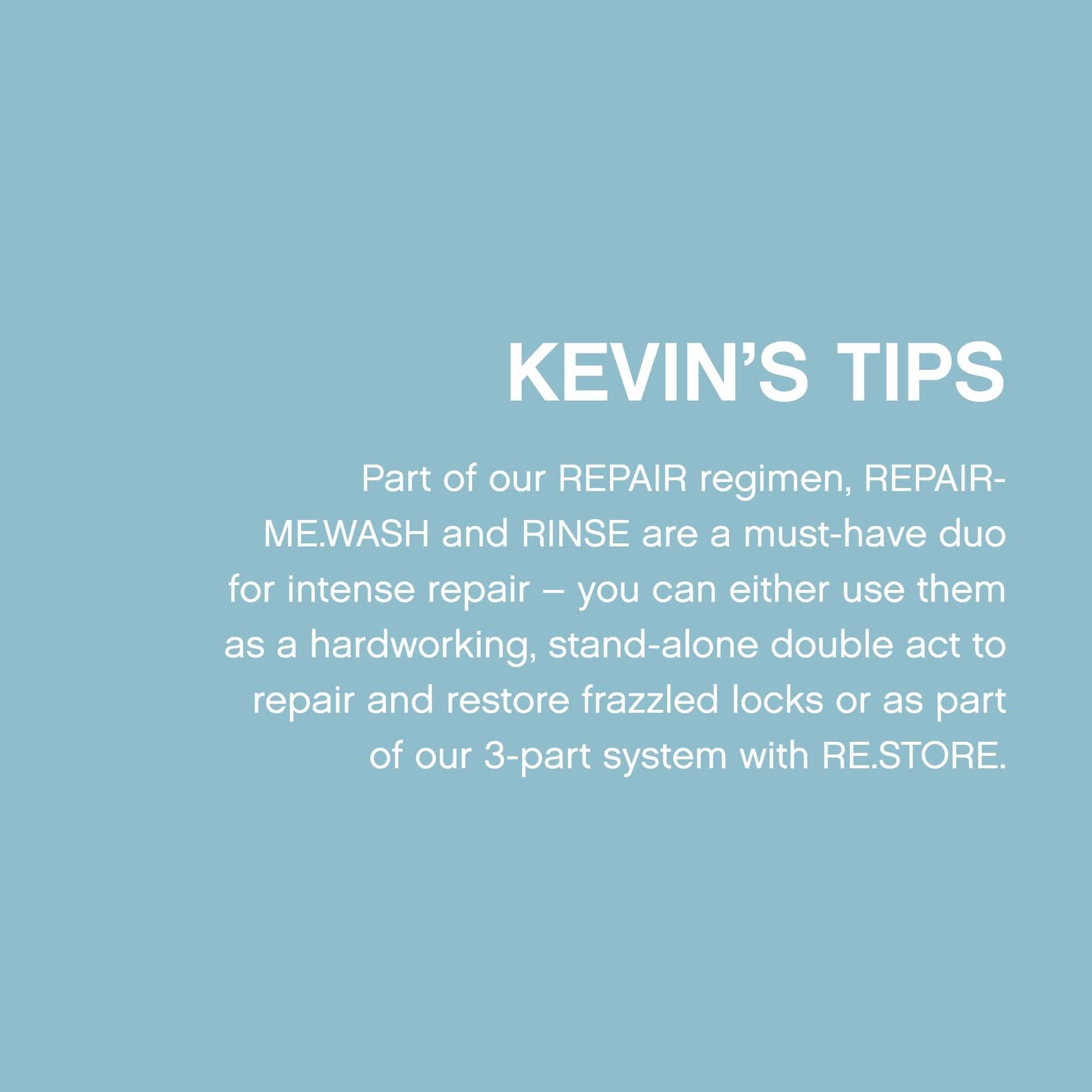 KEVIN.MURPHY REPAIR-ME.WASH green-pea-protein highlight reinforces nourishing repair.