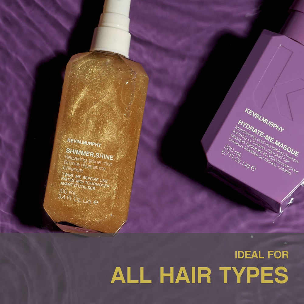 KEVIN.MURPHY SHIMMER.SHINE on dry hair adds moisture and life.