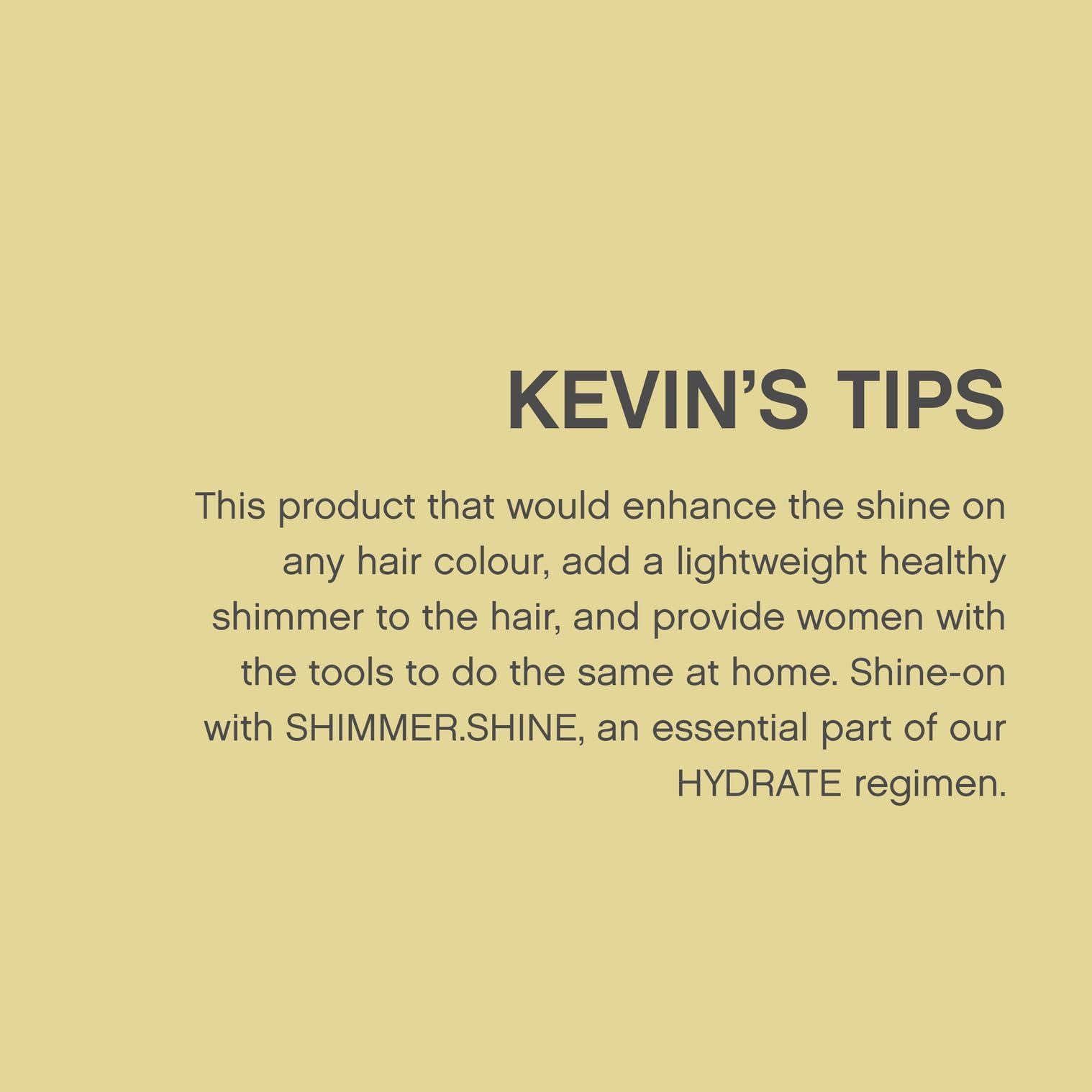 KEVIN.MURPHY SHIMMER.SHINE ingredients closeup with citrus and Kakadu plum extracts.