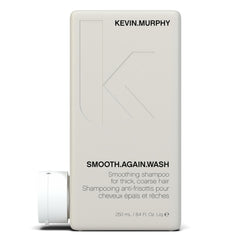 KEVIN.MURPHY SMOOTH.AGAIN WASH bottle front shows hydrating formula for smoother hair