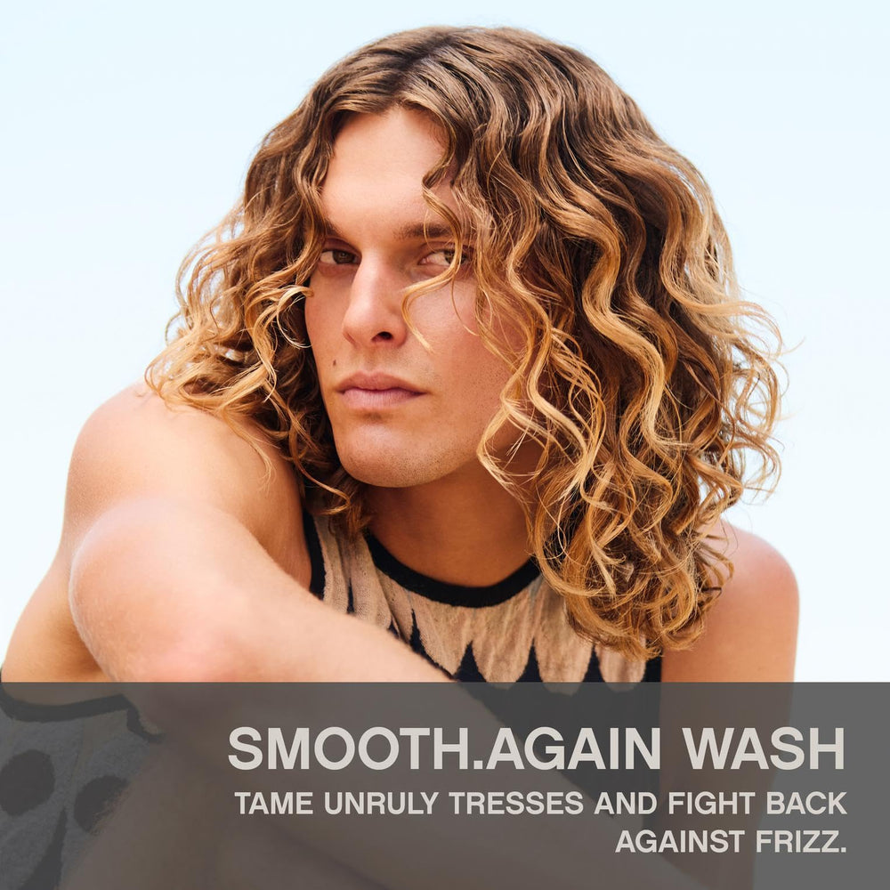 KEVIN.MURPHY SMOOTH.AGAIN WASH rich foamy lather indicates gentle cleansing and frizz control