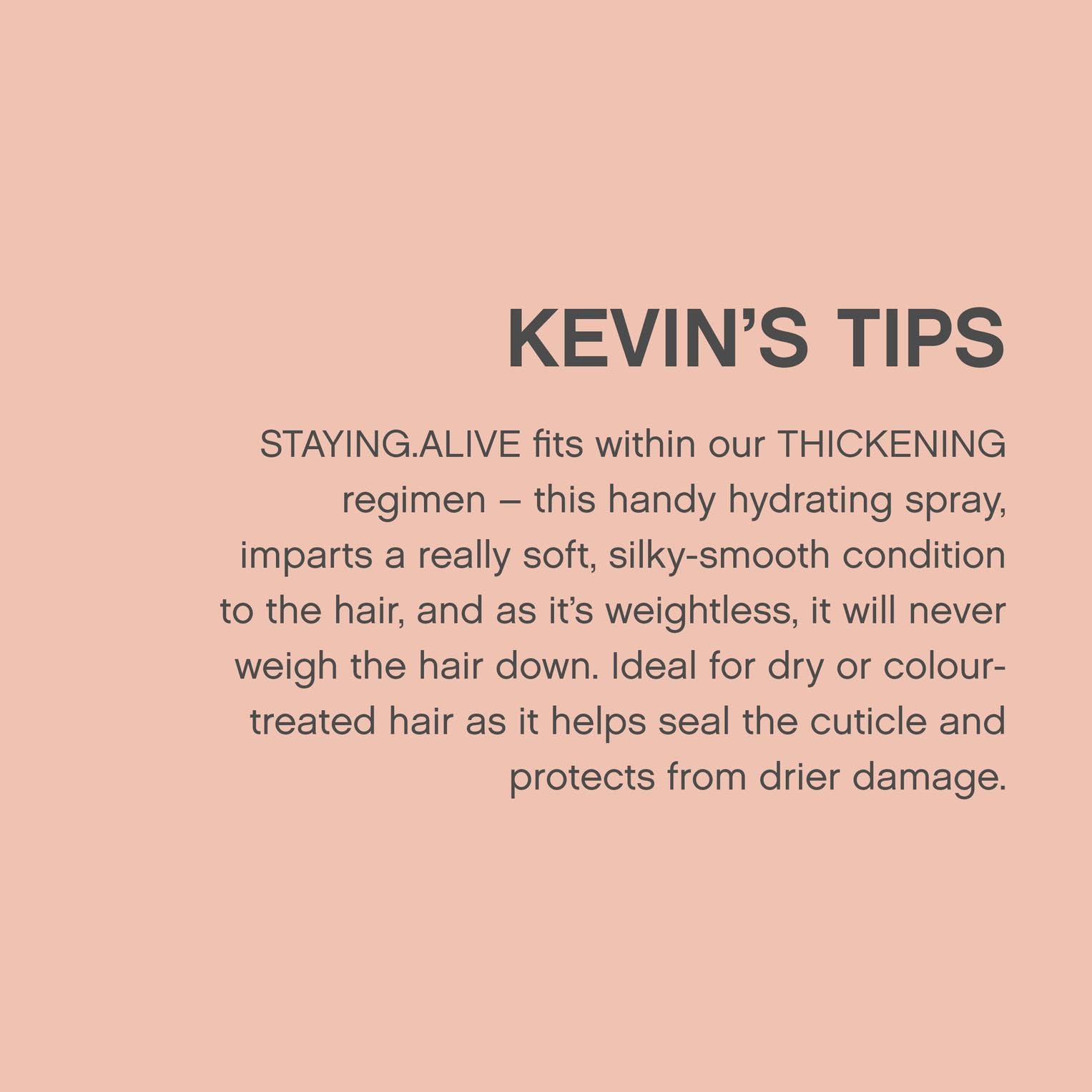 KEVIN.MURPHY Staying.ALIVE bottle reflects light for a glossy finish