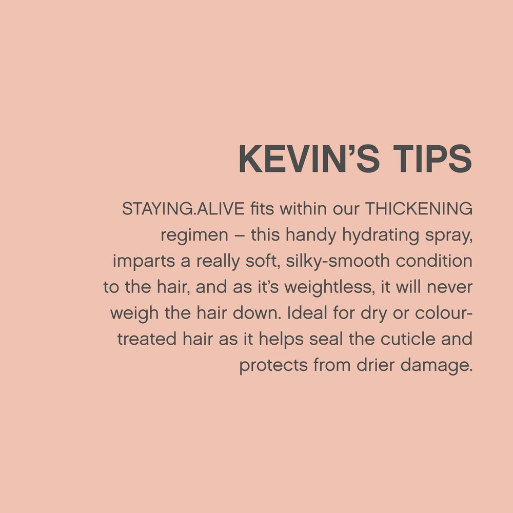 KEVIN.MURPHY Staying.ALIVE bottle reflects light for a glossy finish