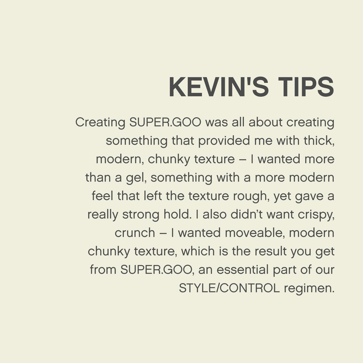 KEVIN.MURPHY SUPER.GOO paraben-free label and clean styling