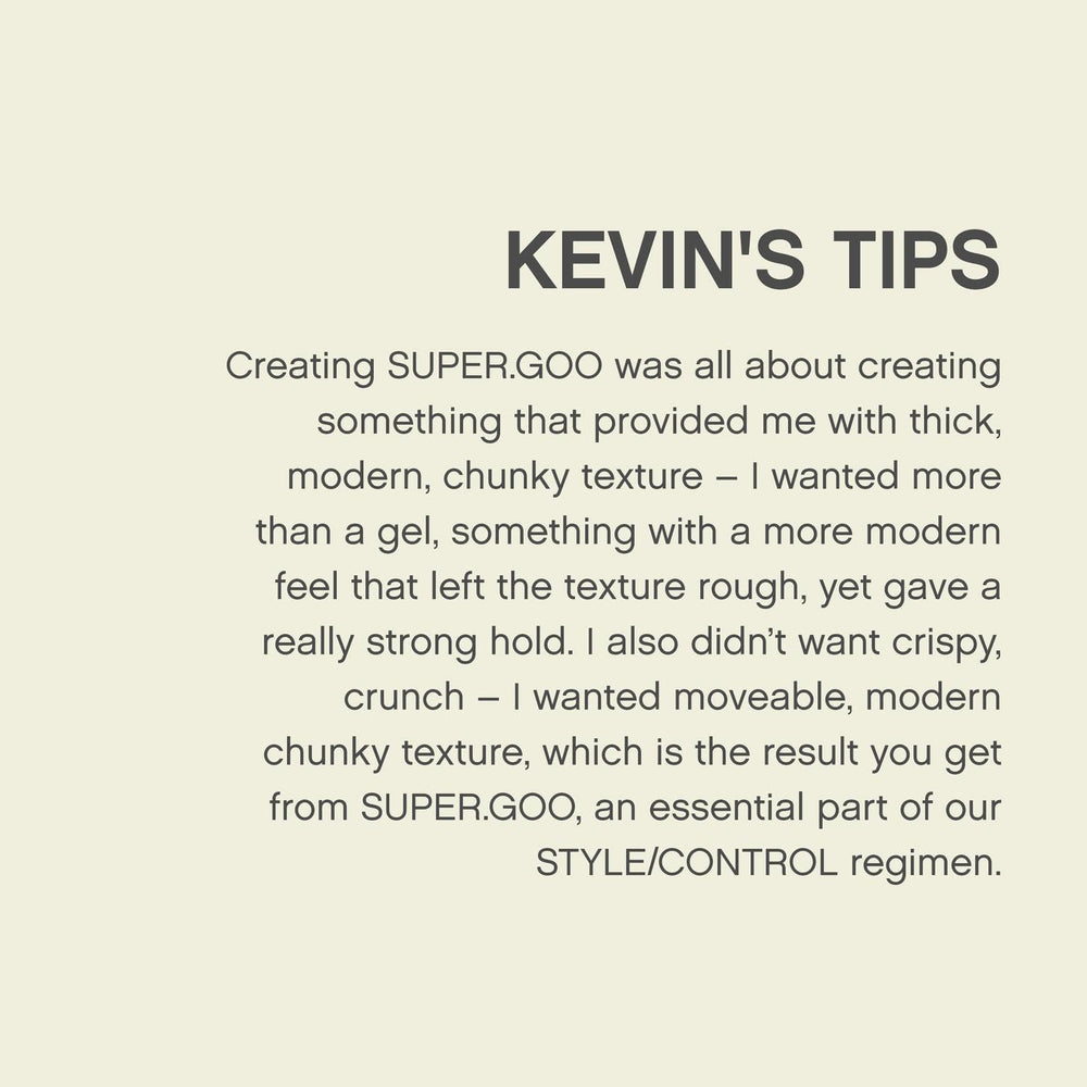 KEVIN.MURPHY SUPER.GOO paraben-free label and clean styling