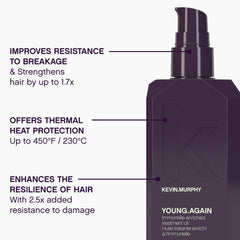 Kevin Murphy Young Again hair strand focus demonstrates elasticity and bounce.