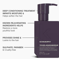 Kevin Murphy Young.Again.Masque dispensing action demonstrates easy, even distribution across hair.