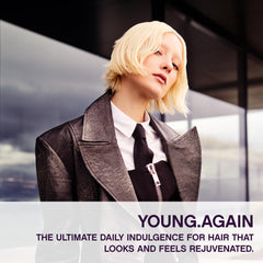 Kevin Murphy Young Again pour shot reveals weightless conditioning for elasticity.