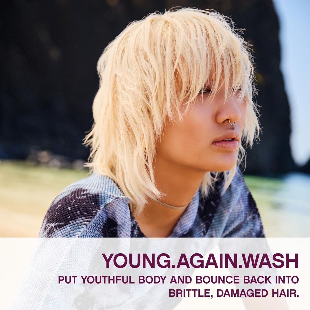 KEVIN.MURPHY Young.Again.WASH lathering foam demonstrating gentle cleansing
