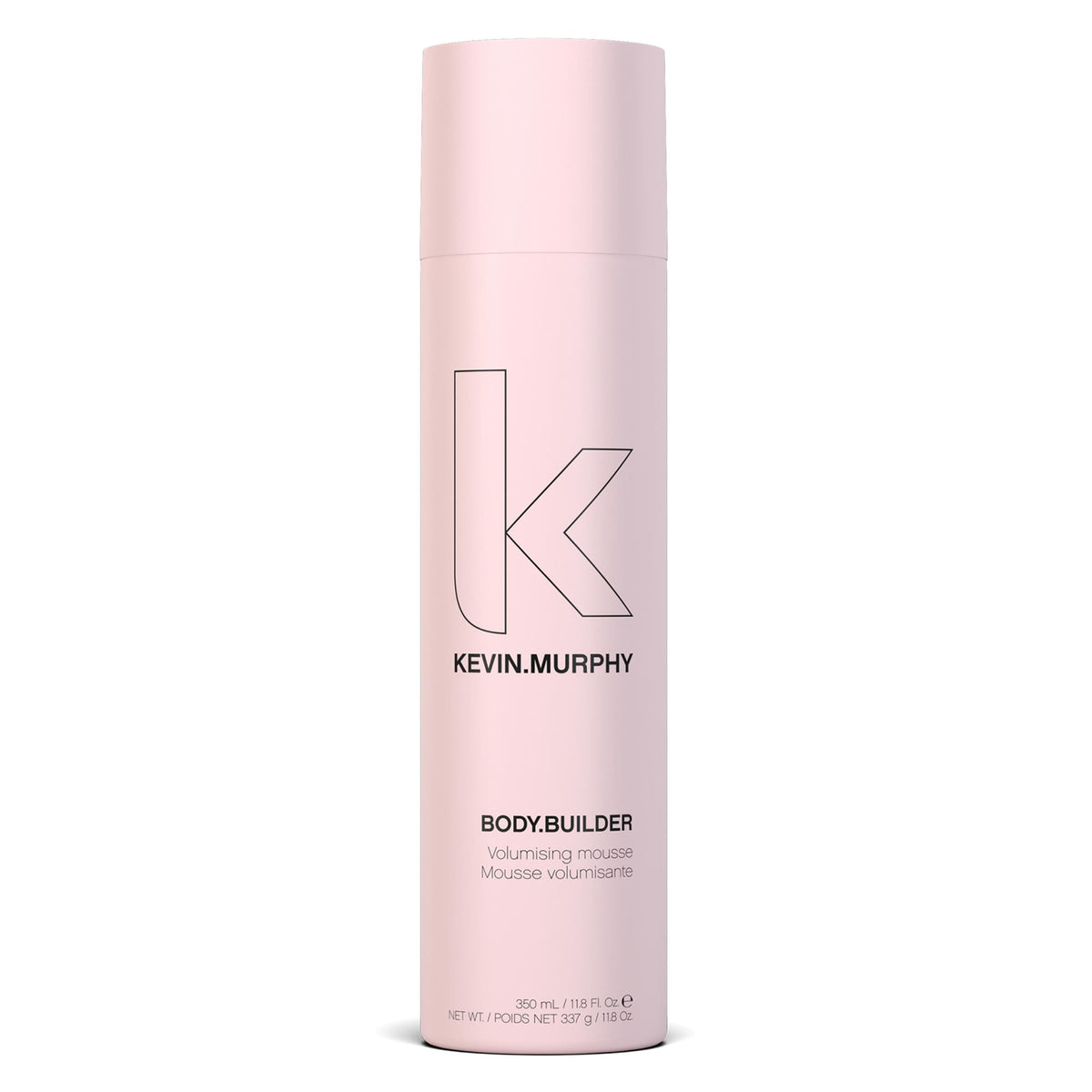 KEVIN.MURPHY BODY.BUILDER bottle front shows weightless lift for all hair types.