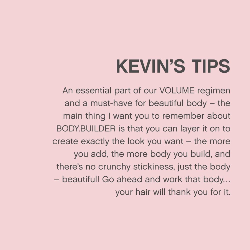 KEVIN.MURPHY BODY.BUILDER shine-detail captures silky, glossy finish.
