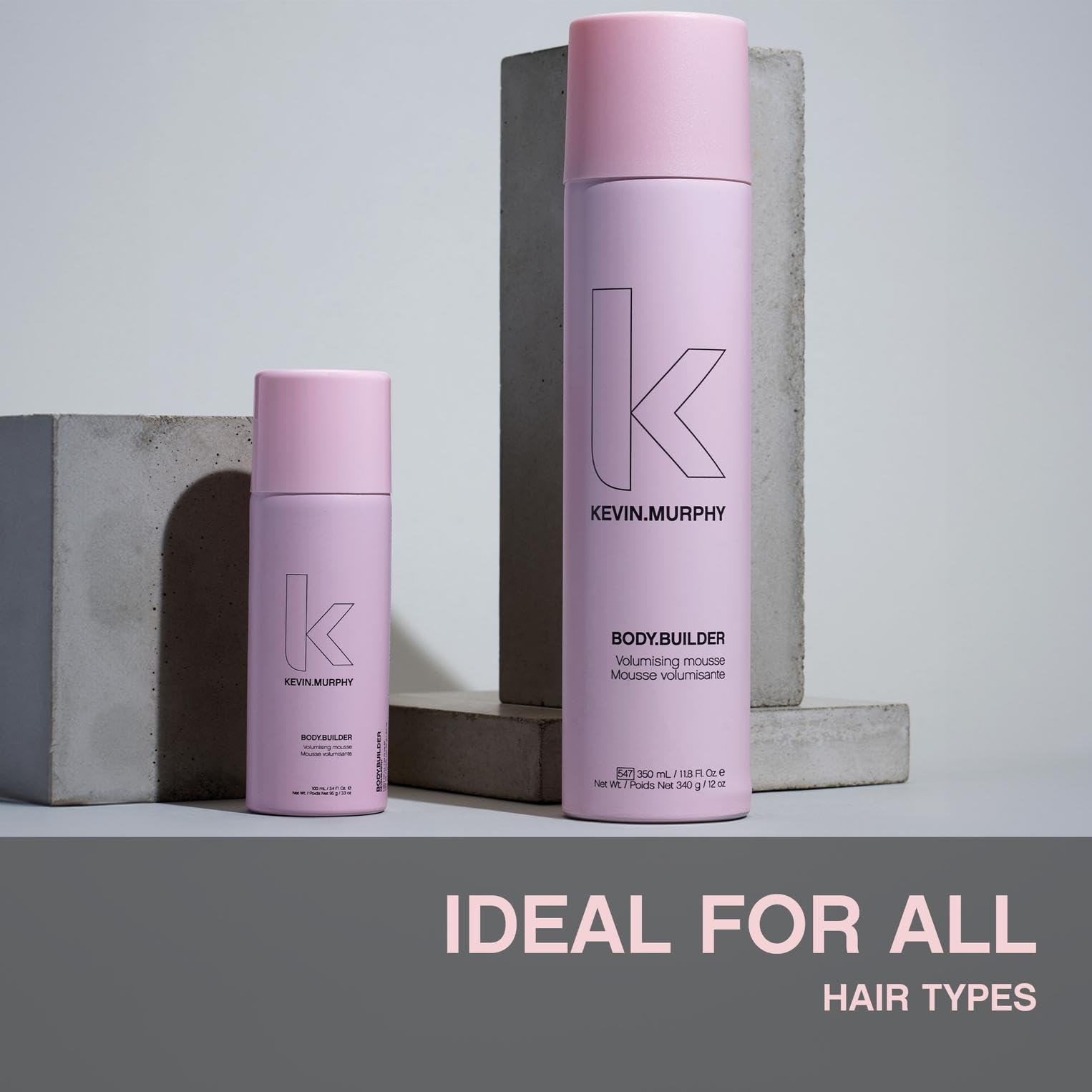 KEVIN.MURPHY BODY.BUILDER volume-hair shows lifted style with lasting body.