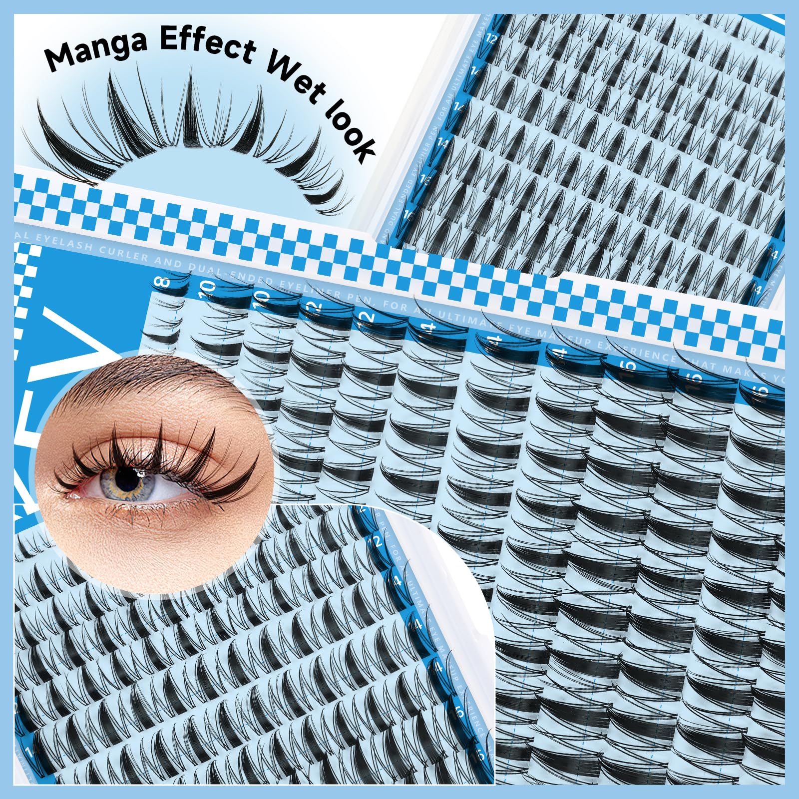 KevKev Fairy Lash Clusters Kit all-in-one setup supports versatile makeup looks.