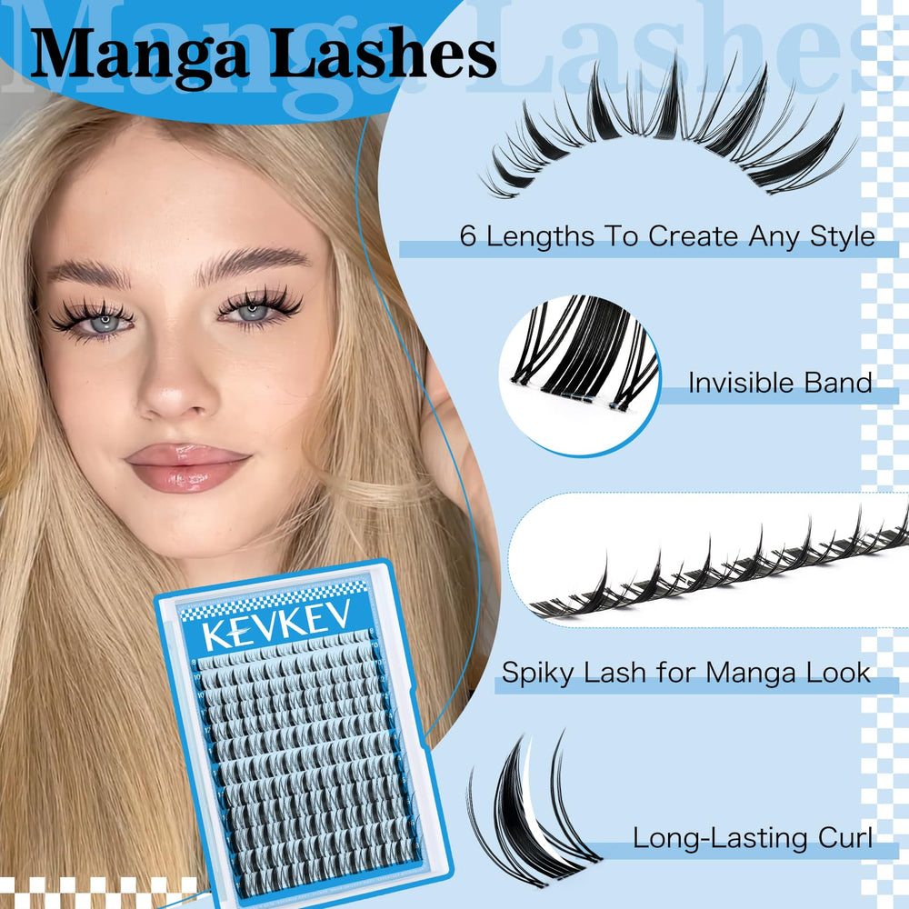 KevKev Fairy Lash Clusters Kit invisible-band provides natural-looking lash line and definition.