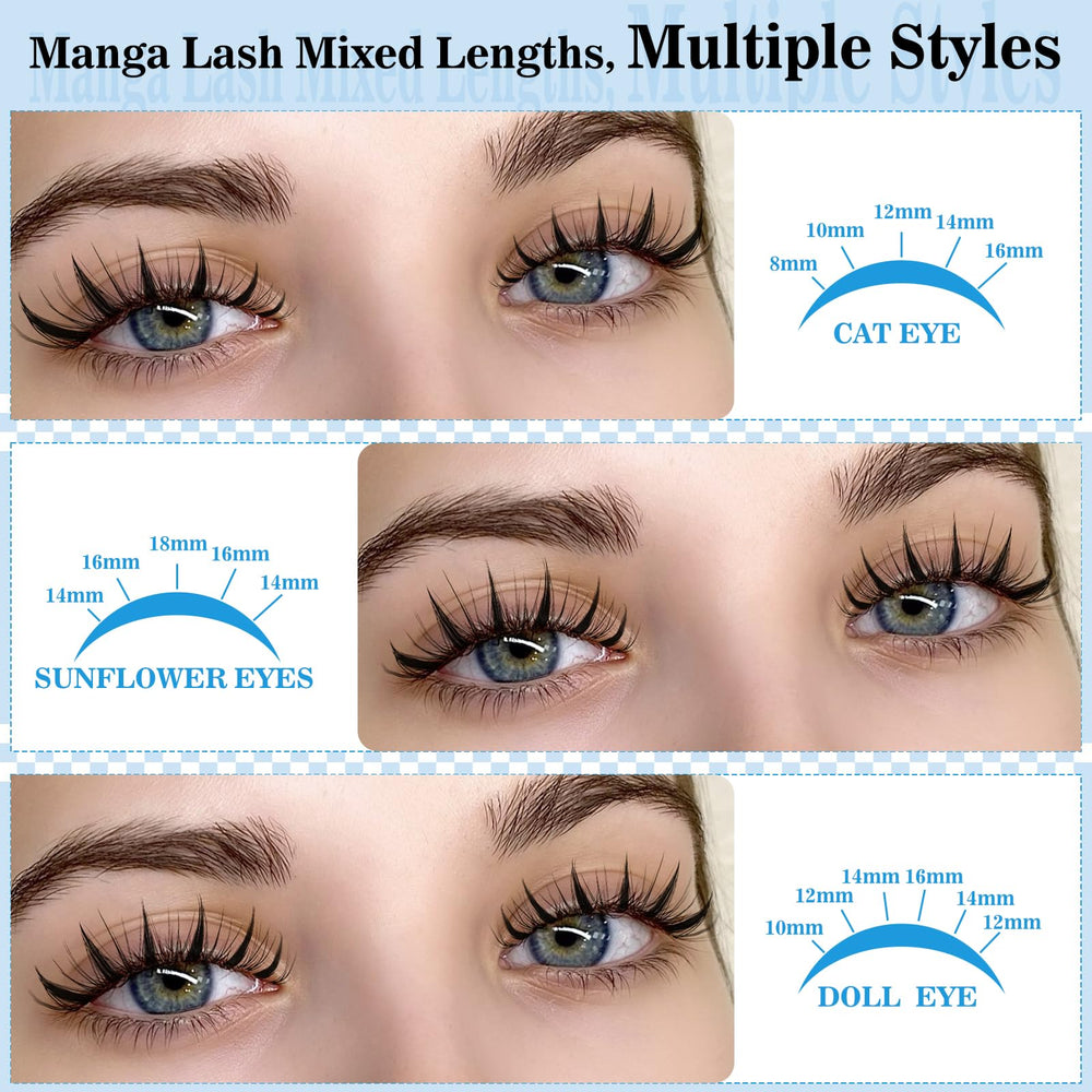 KevKev Fairy Lash Clusters Kit manga lashes deliver anime-inspired volume and easy application.
