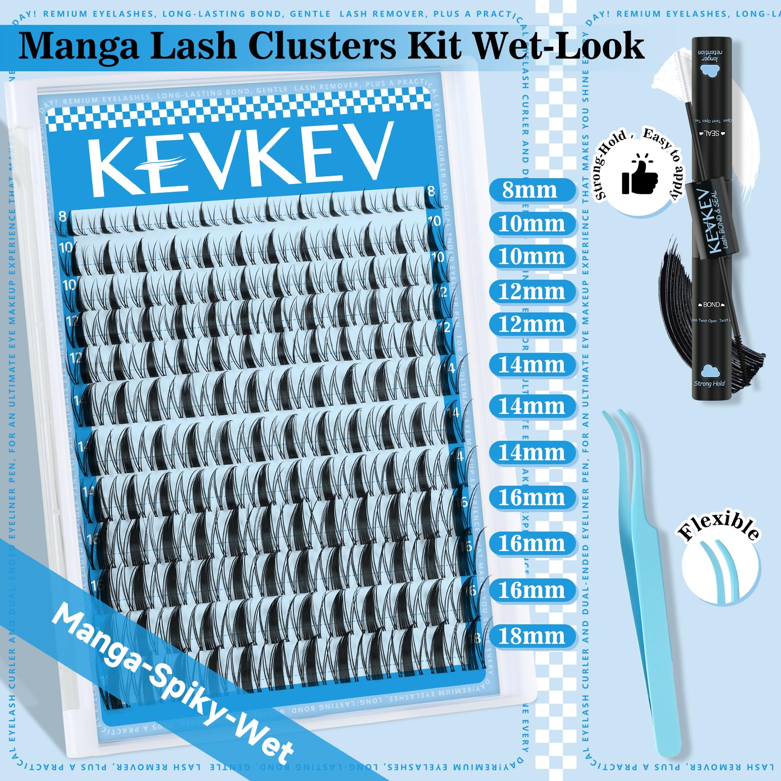 KevKev lash-bond-and-seal offers firm hold and smooth drying for all-day wear.
