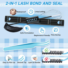 KevKev professional-tweezers enable precise placement for quick, beginner-friendly lash application.