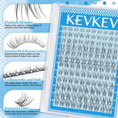 KevKev Wispy Lash Clusters kit with mix lengths creates customizable volume for different eye shapes.