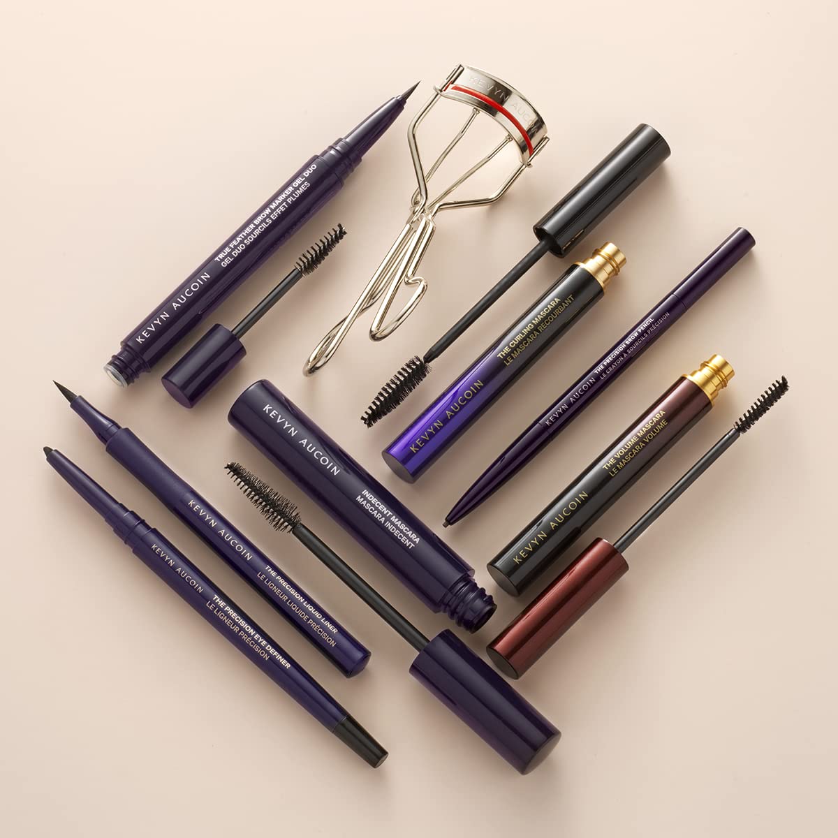 Kevyn Aucoin The Precision Brow Pencil Brunette brow swatch shows easy shade matching.