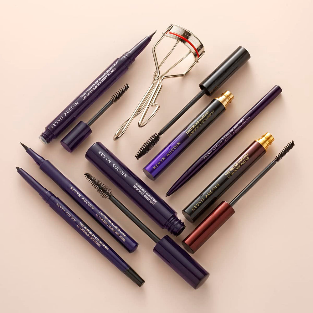 Kevyn Aucoin The Precision Brow Pencil Brunette brow swatch shows easy shade matching.