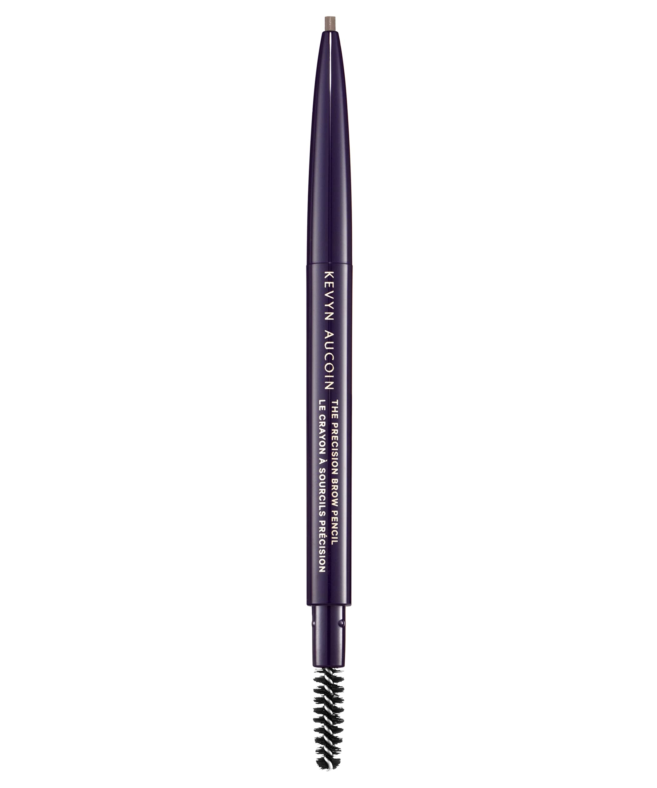 Kevyn Aucoin The Precision Brow Pencil Brunette closeup shows hair-like strokes for natural fullness.