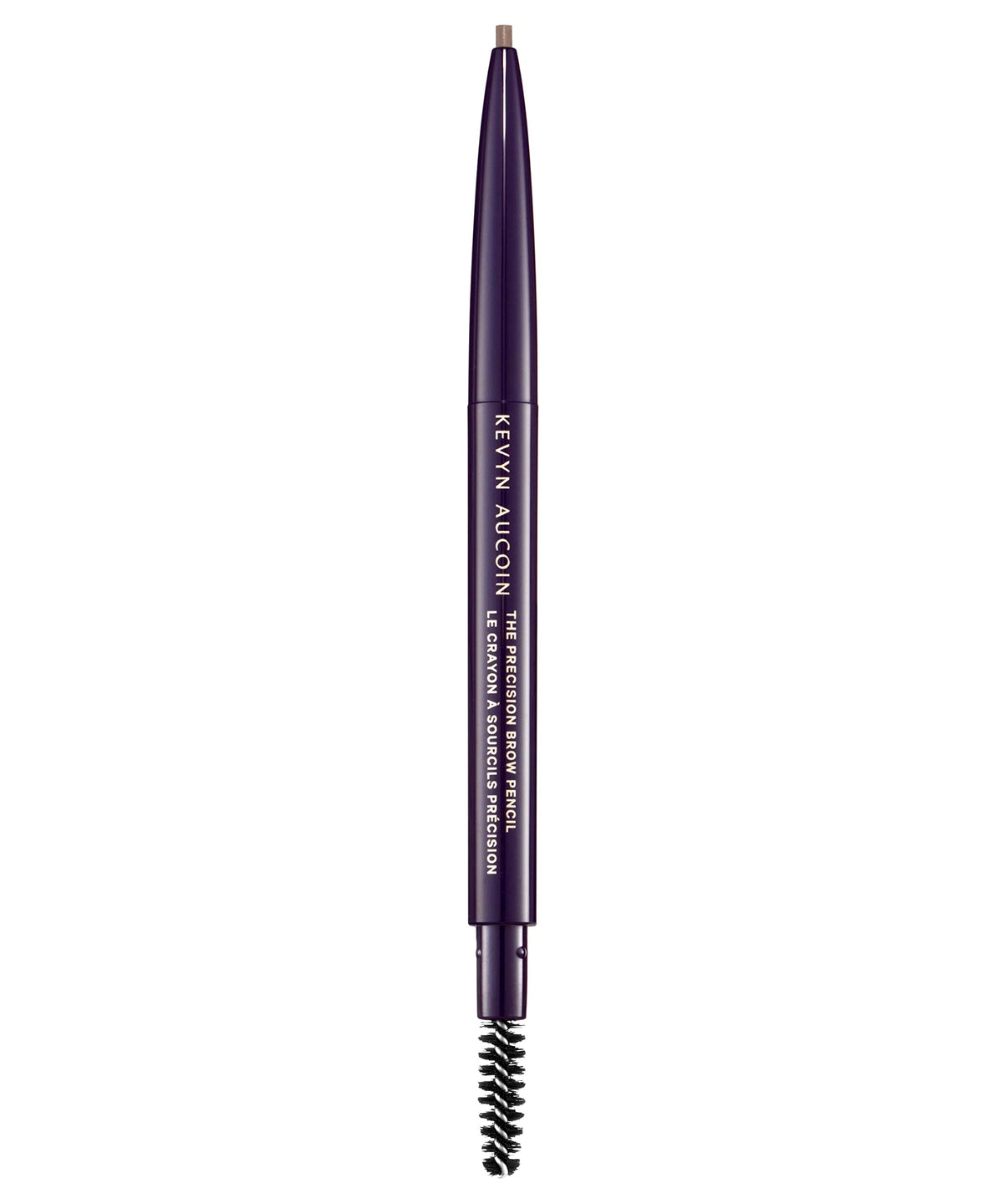 Kevyn Aucoin The Precision Brow Pencil Brunette closeup shows hair-like strokes for natural fullness.