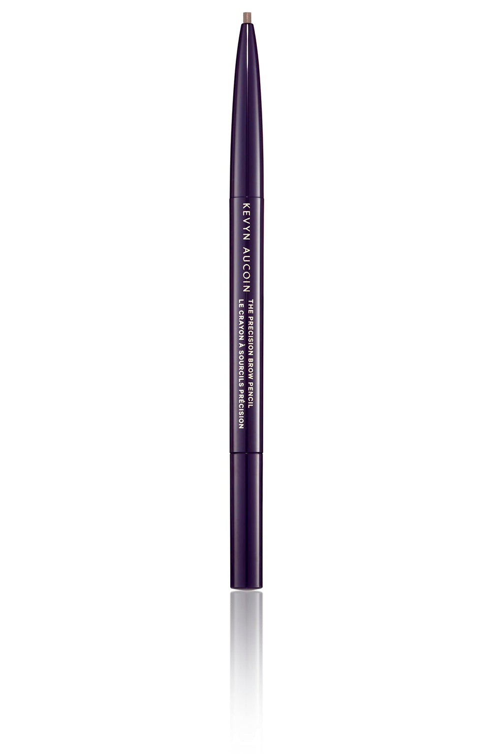 Kevyn Aucoin Precision Brow Pencil Brunette spoolie-back-end styling brows for blended results.