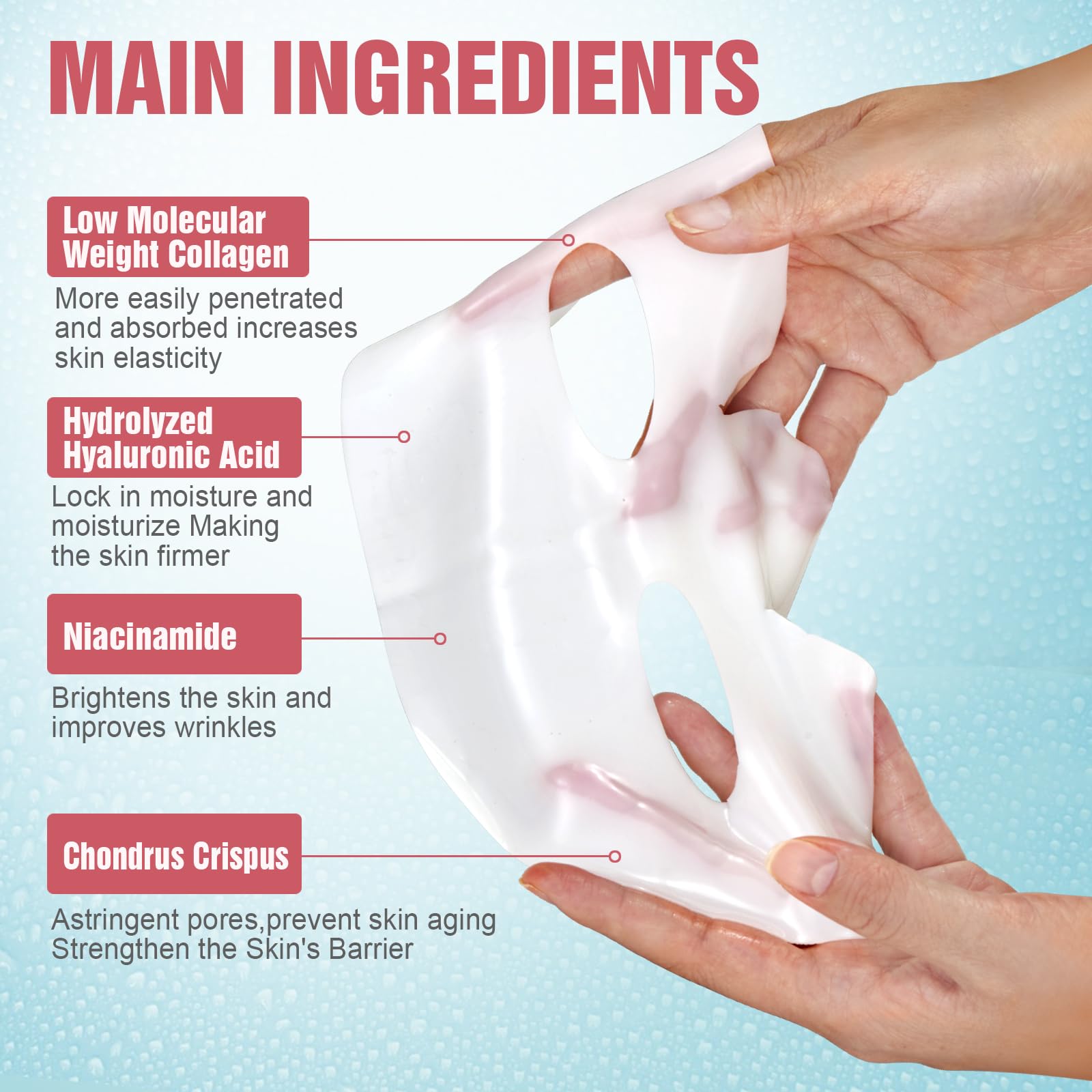 Kewhunt Bio-Collagen Mask packaging highlights premium ingredients