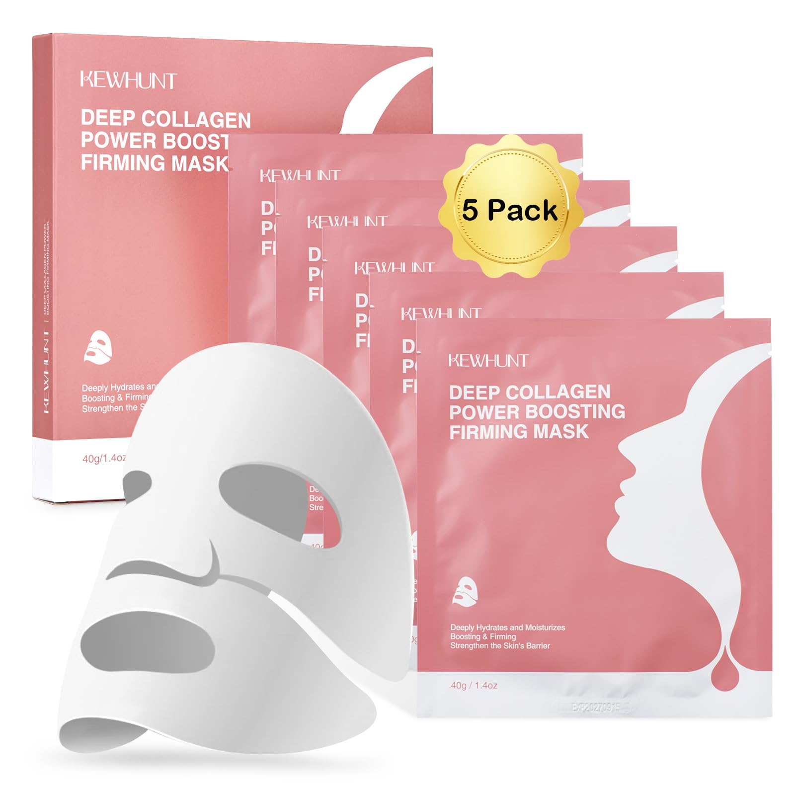 Kewhunt Deep Collagen Mask overnight closeup shows hydration and glow
