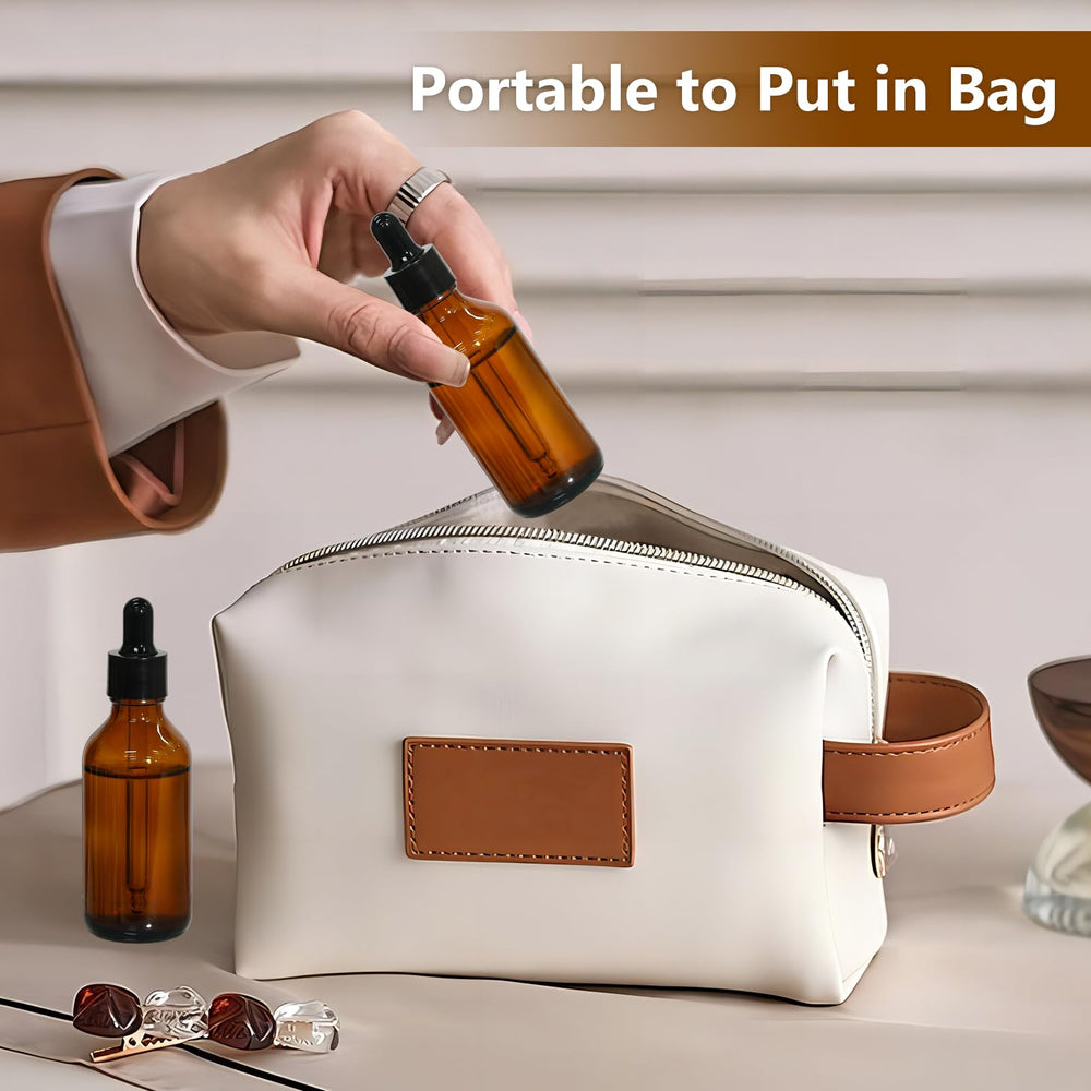 KeyWING 2oz amber bottle with easy-refill feature for DIY blends.