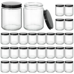 KeyWING 8oz candle jar front view with lid for easy candle making.