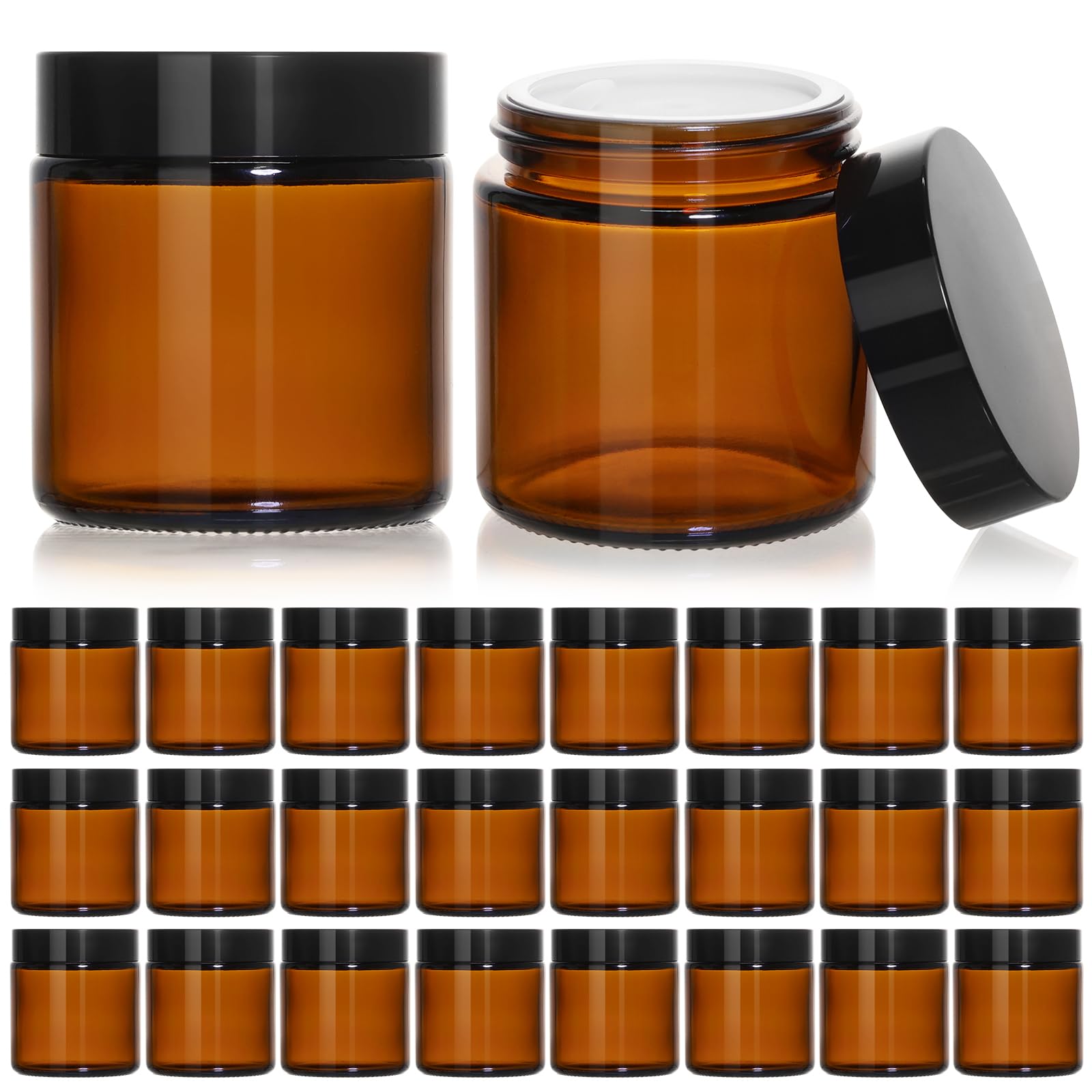 KEYWING amber glass jar 4oz for protecting cosmetics from light and taming clutter.