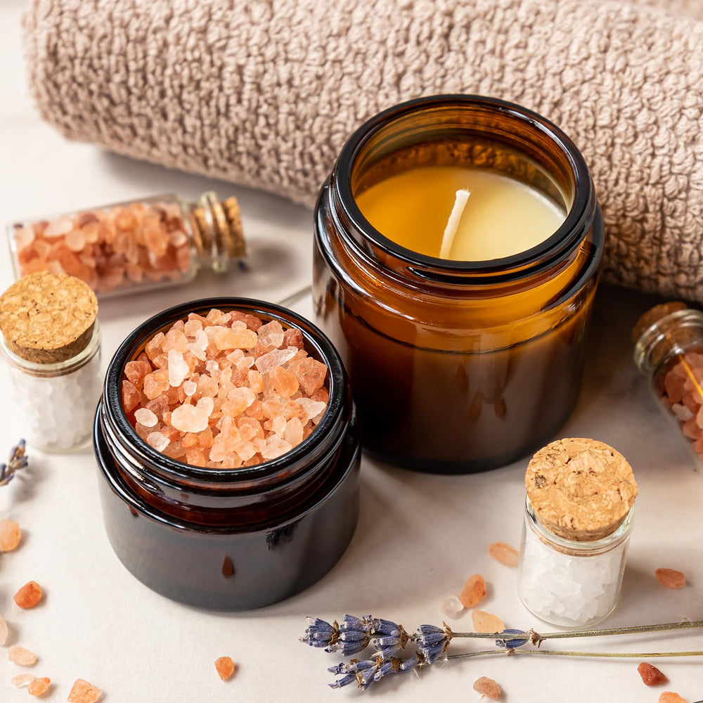 KEYWING amber glass jar with leak-proof cap supports mess-free storage and travel.