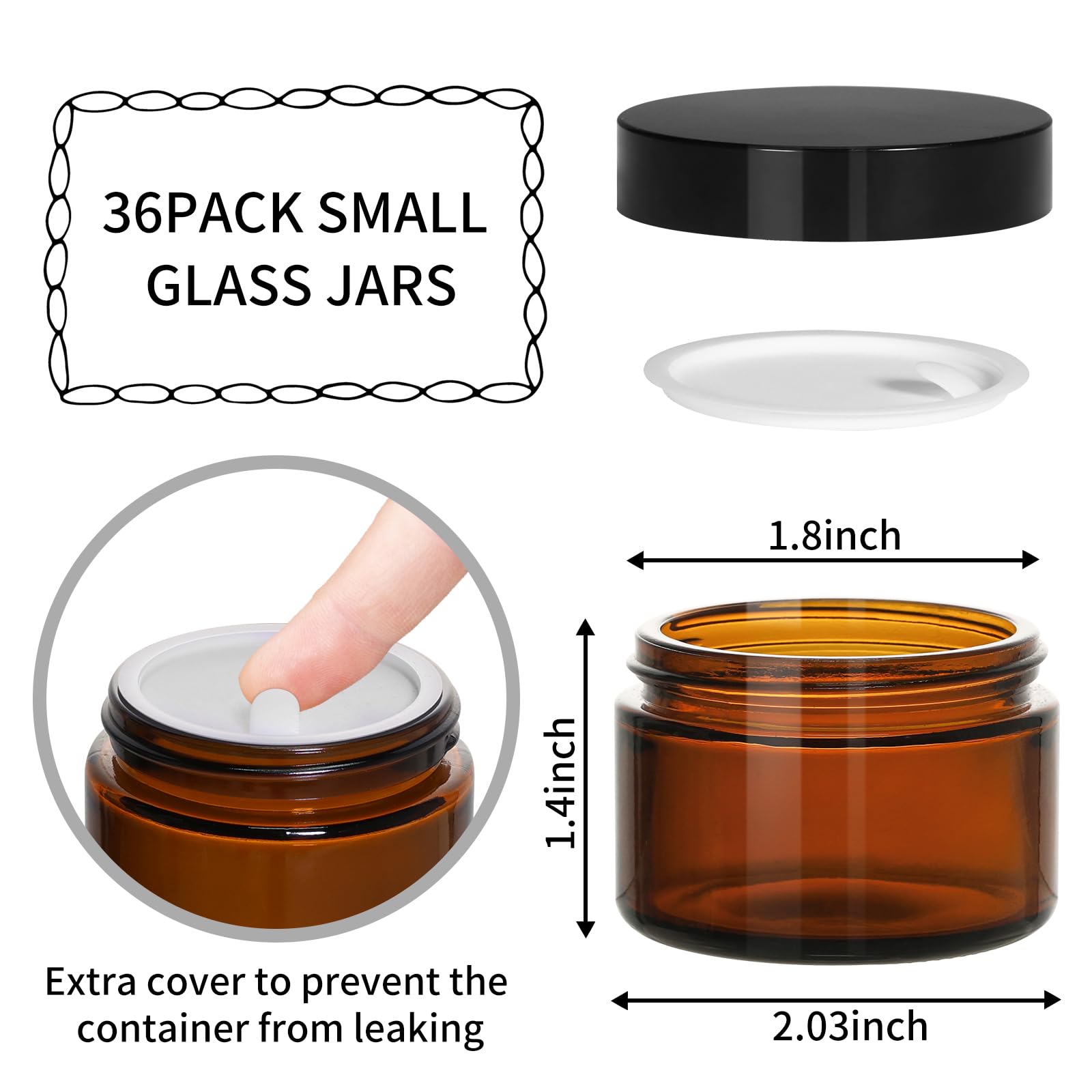 KEYWING 1oz amber glass jar with UV protection preserves lotion freshness