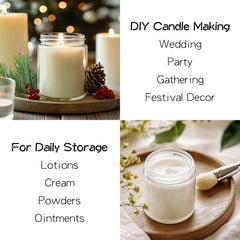 KeyWING jars suitable for candles, creams, powders and more.