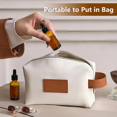 KEYWING leakproof cap closeup demonstrates secure, spill-free travel for oils and tinctures.