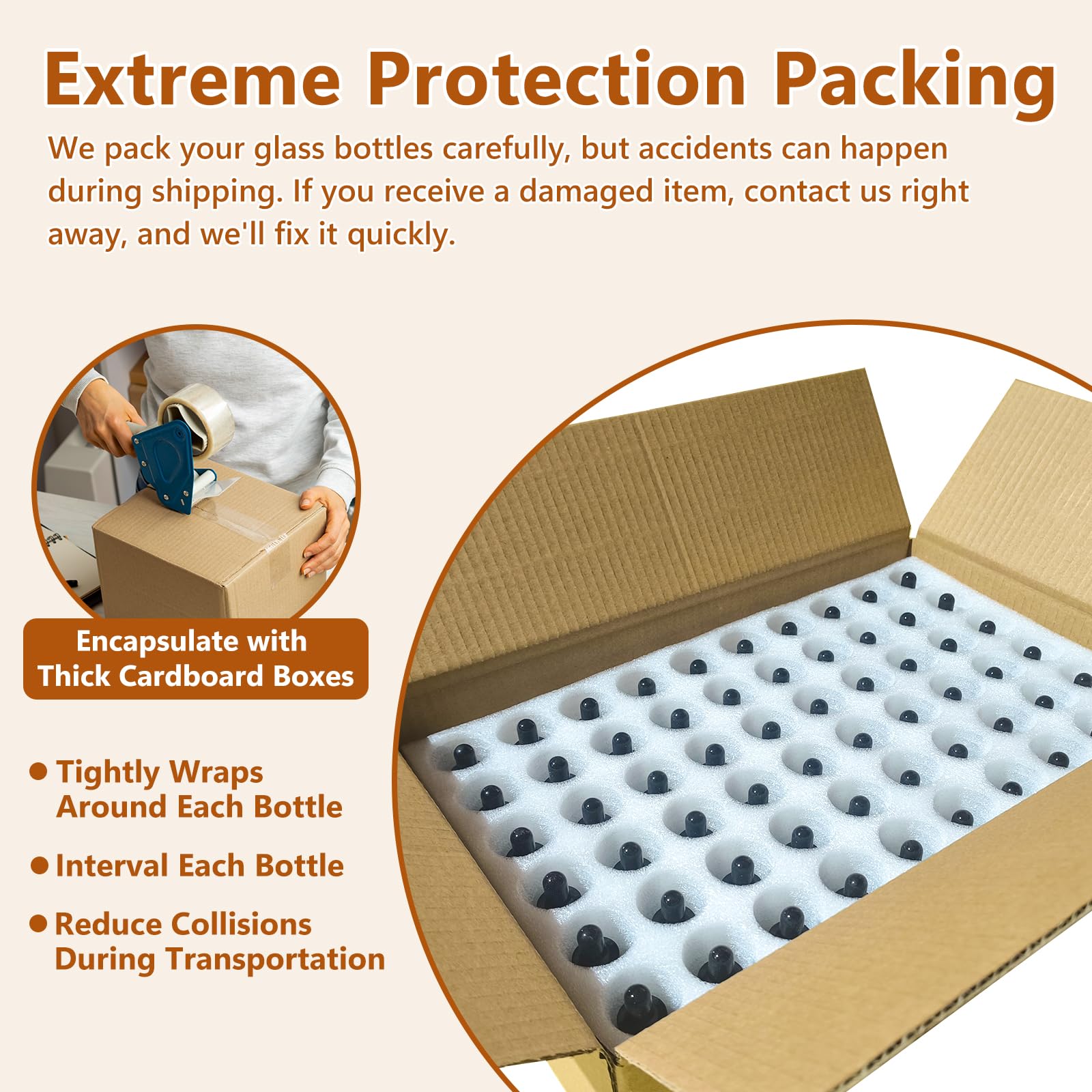 KEYWING reinforced packaging protects bottles during shipping and handling.