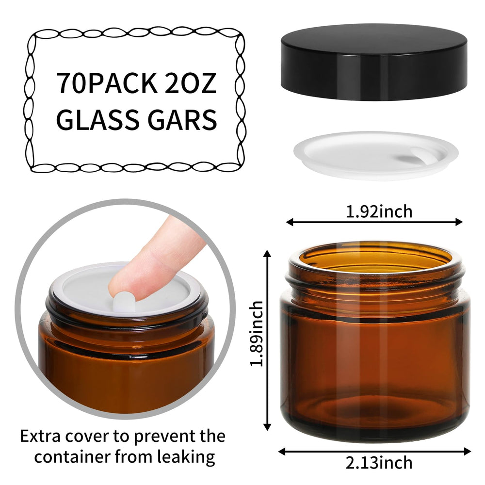 KeyWING 2oz jars on vanity present elegant, UV-protected containers for lotions.