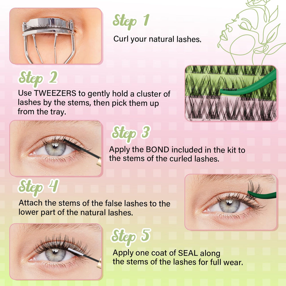 KEYYOU Angel lash clusters kit at-home application setup for DIY lash day
