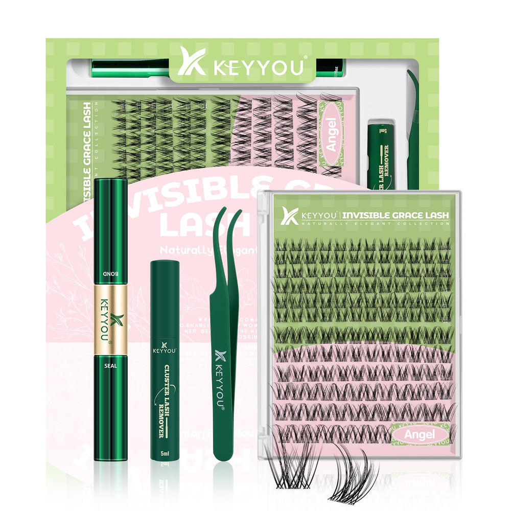 KEYYOU Angel lash clusters kit packaging for at-home DIY