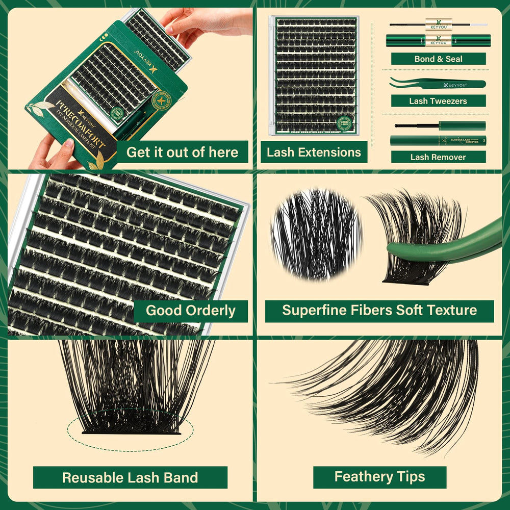 KEYYOU bond-and-seal bottle providing long-lasting hold for lash clusters.