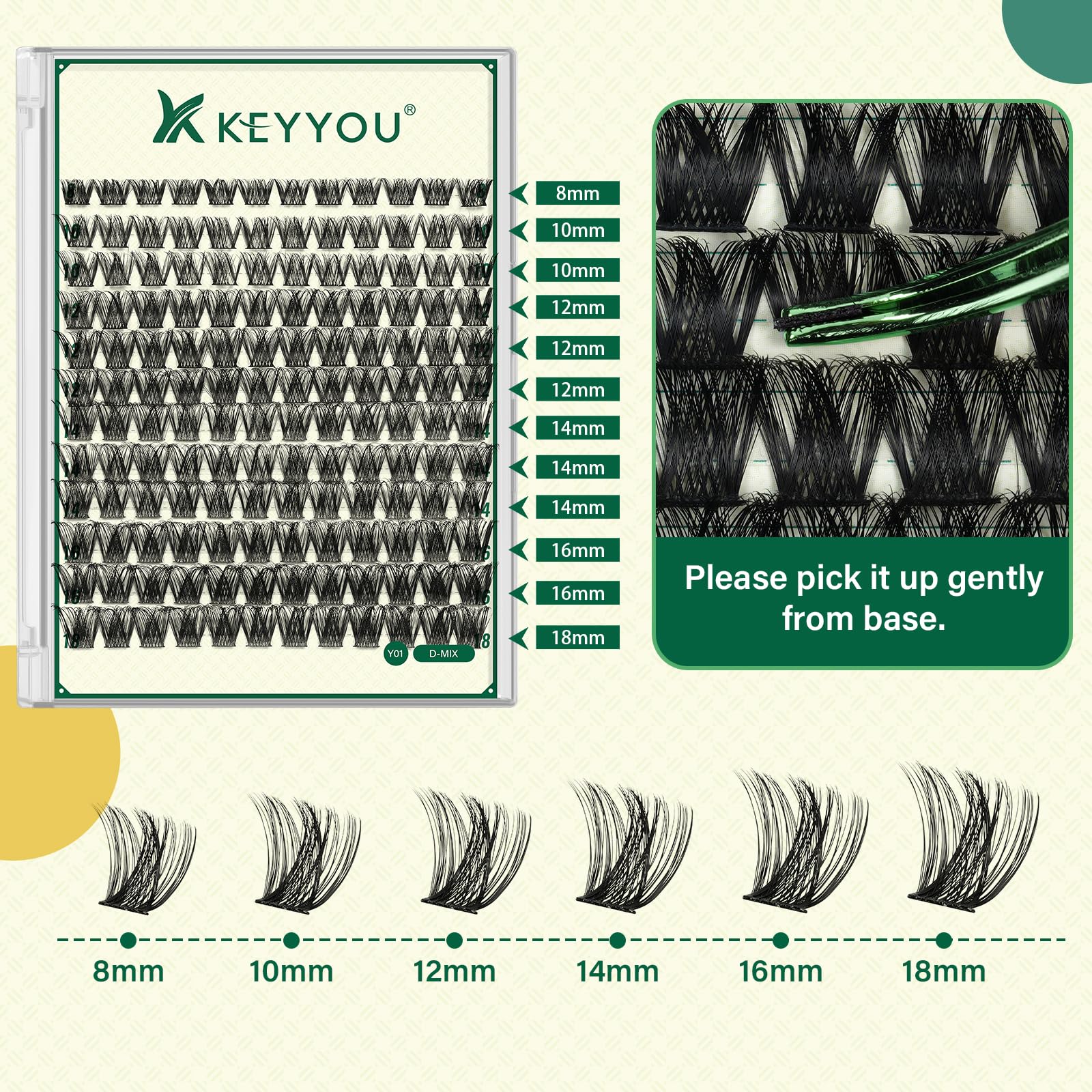 KEYYOU Eyelash Kit lash-brush for neat lash separation and grooming