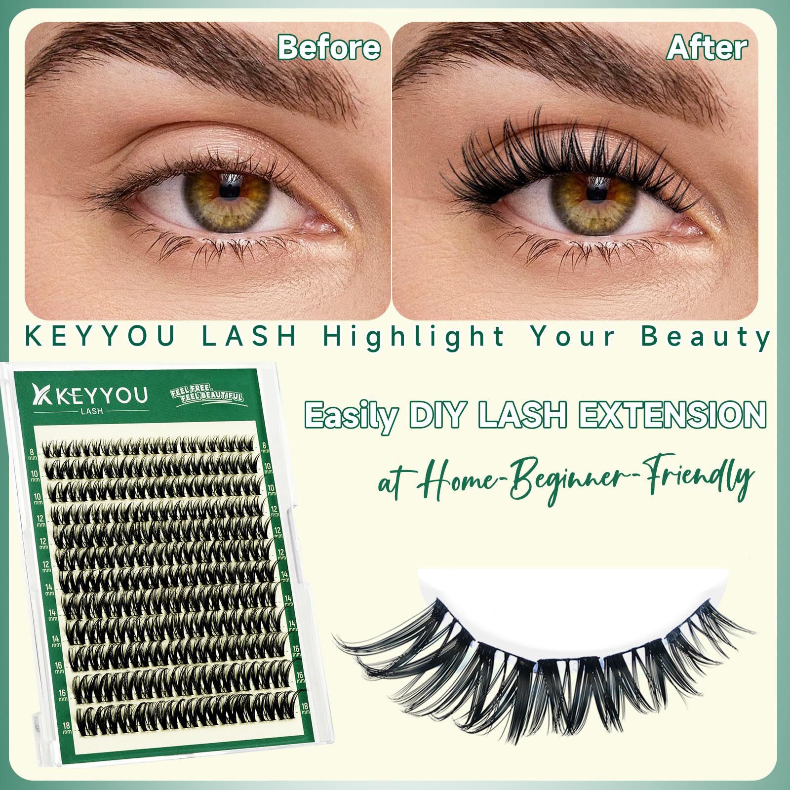 KEYYOU Flora side view highlights D-curl profile for lifted look