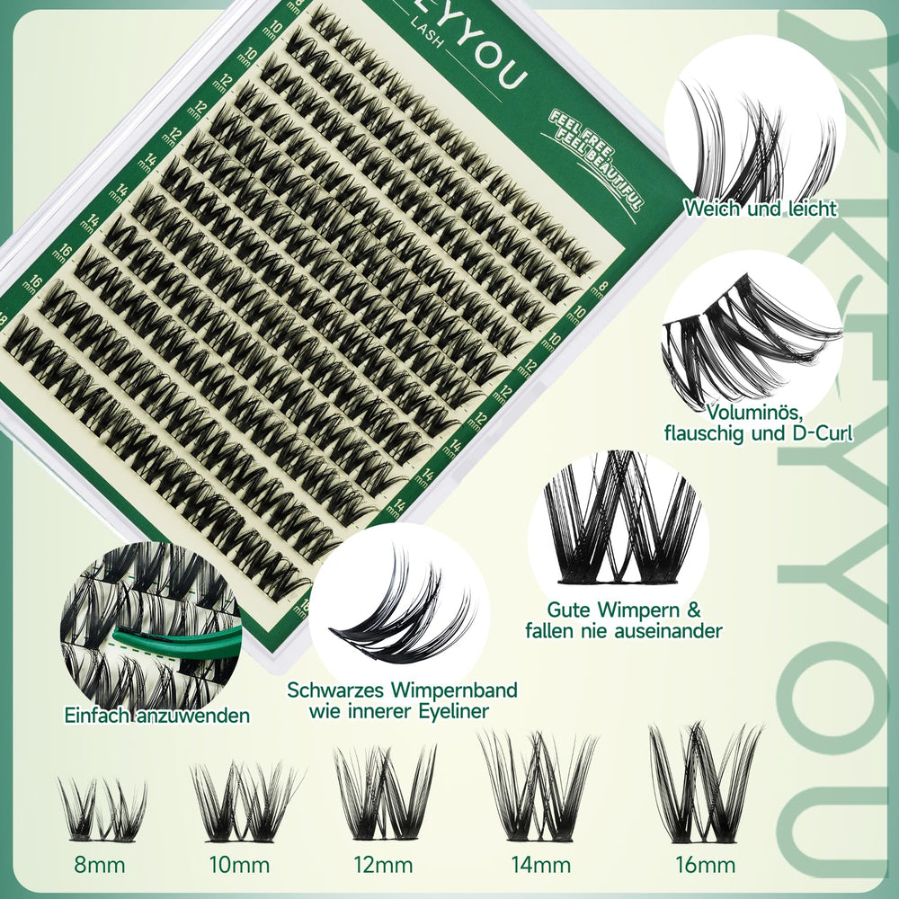 KEYYOU Flora worn on model demonstrates natural, wispy enhancement