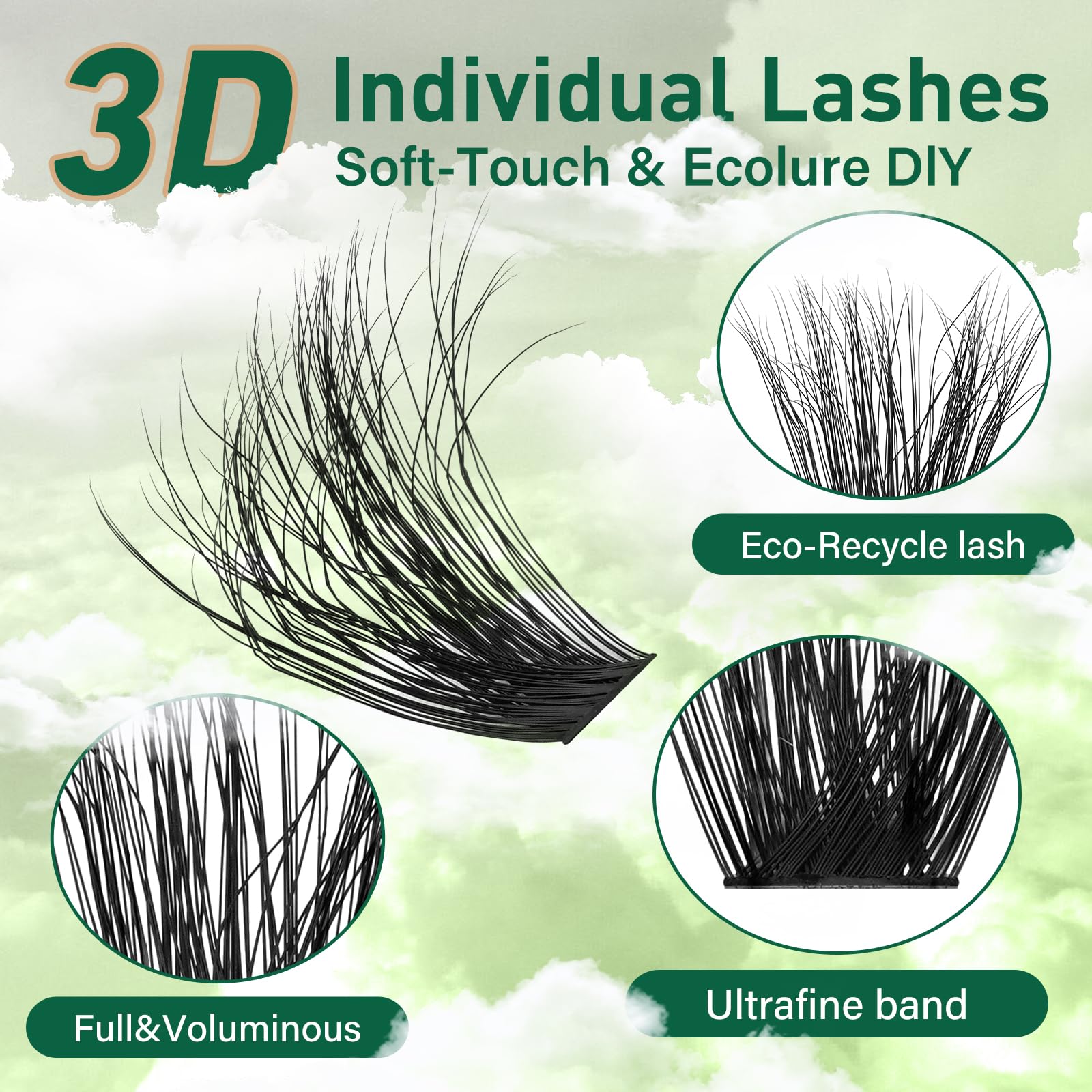 KEYYOU LASH 100D D Curl 9-18mm mix on display.