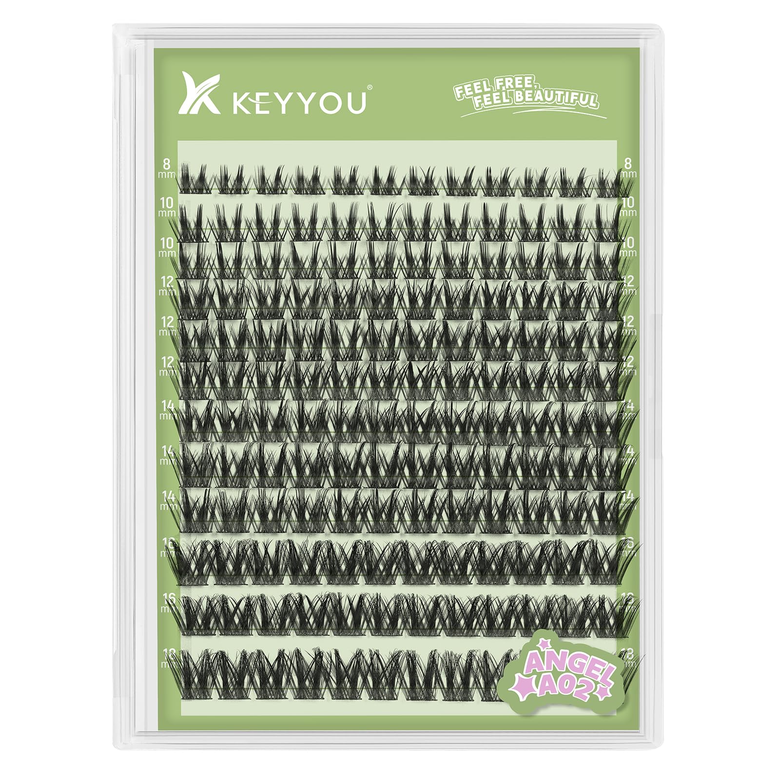 KEYYOU LASH Angel clusters 144pcs for natural-looking extensions