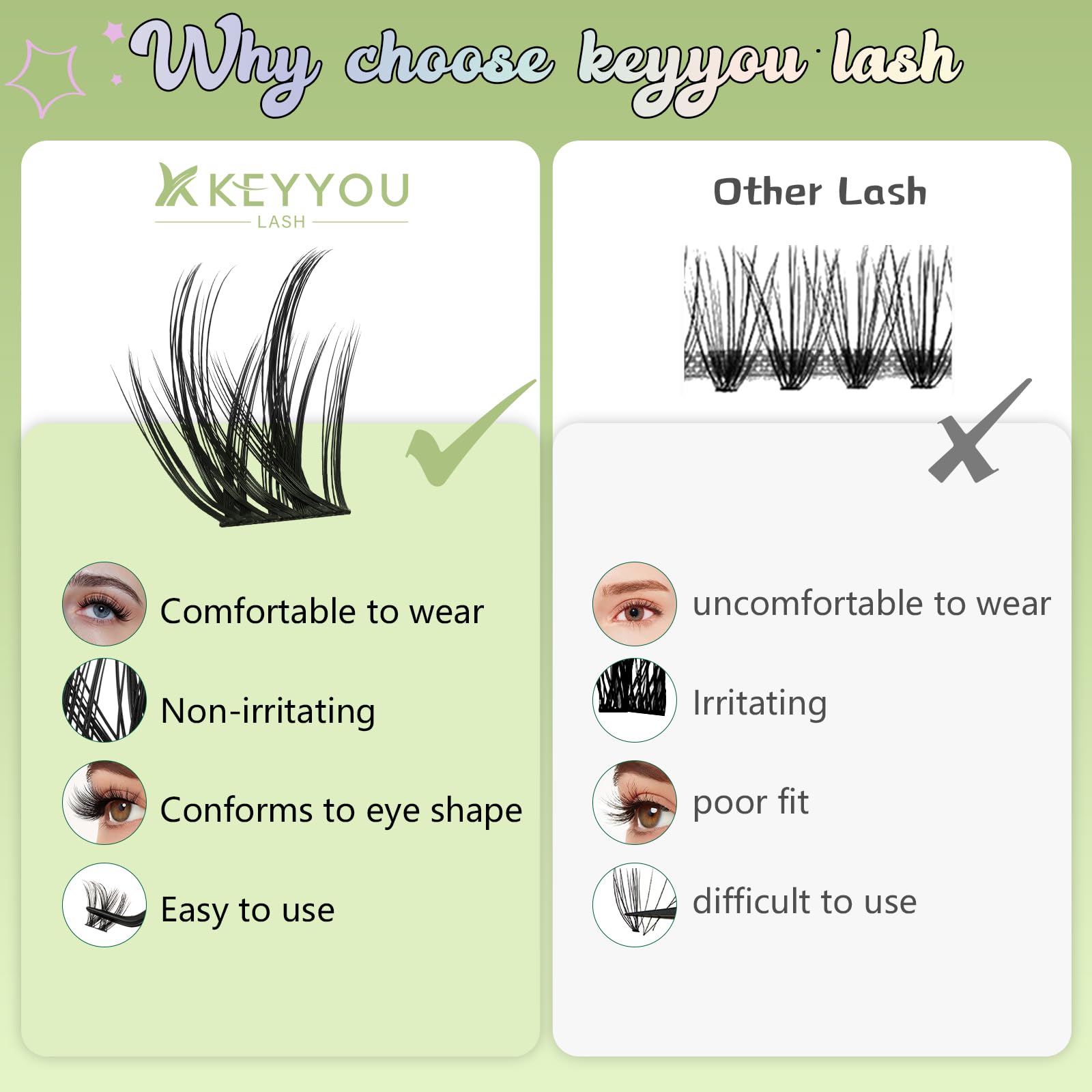 KEYYOU LASH At-home DIY application with Angel lashes