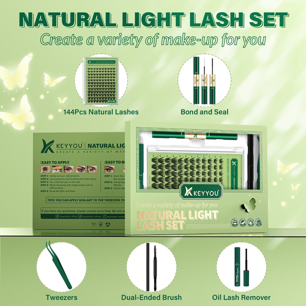 KEYYOU lash bond and seal application pack for long-lasting wear and at-home use.